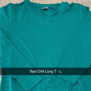 Teal Chill Long Sleeve. Size Large